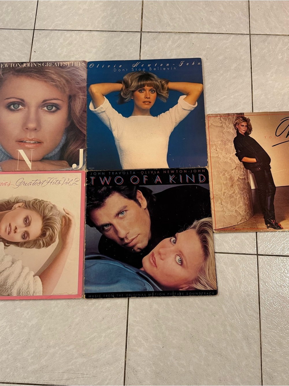 Olivia Newton-John & John Travolta Vinyl Record Collection of 5